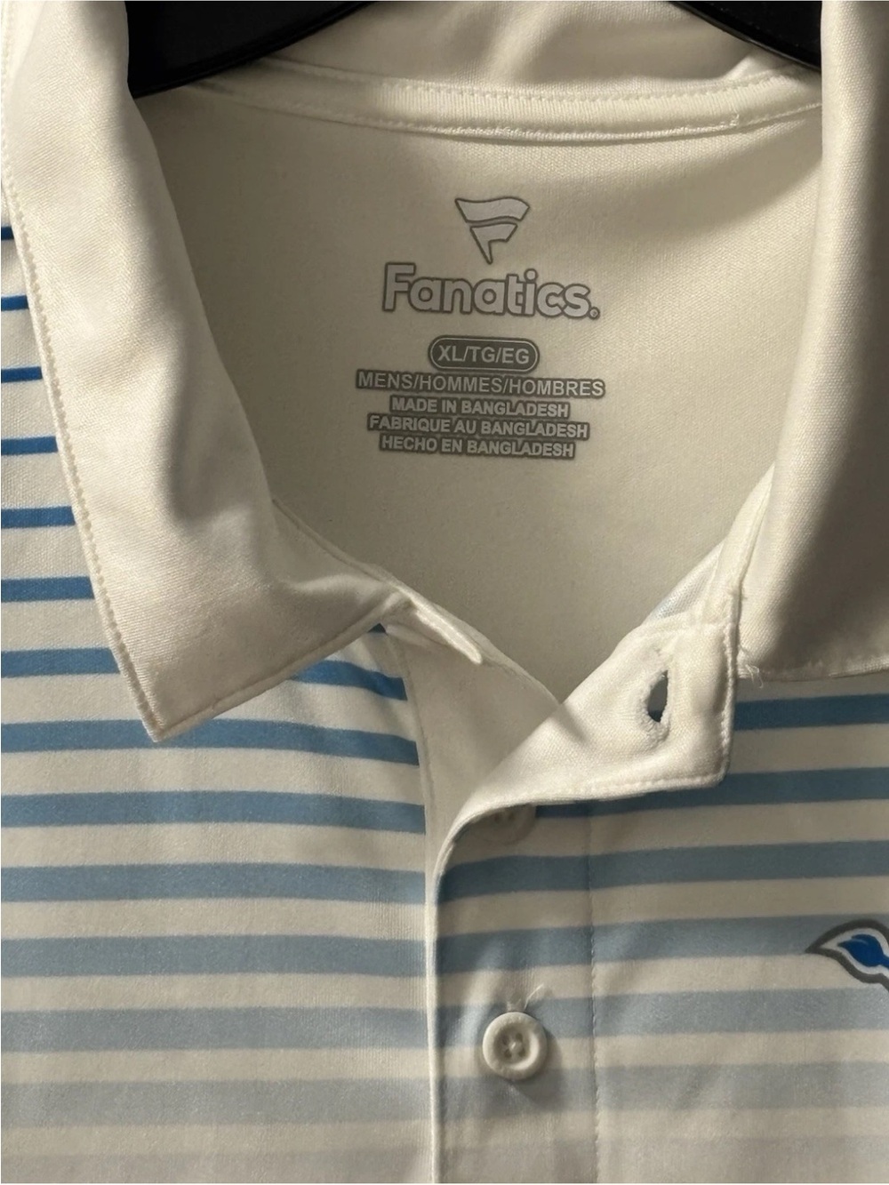 Fanatics Men’s Blue and white Gradient Detroit Lions Polo Shirt - Picture 4 of 8